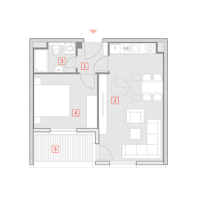 Dvosobni stan, 3.kat - 