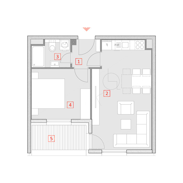 Dvosobni stan, 3.kat - 